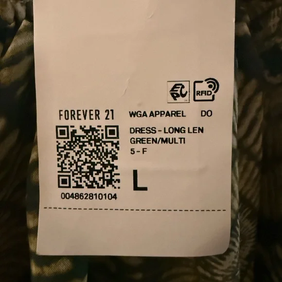 NWT Forever 21 Geometric Olive and Black Maxi Dress - Picture 7 of 7